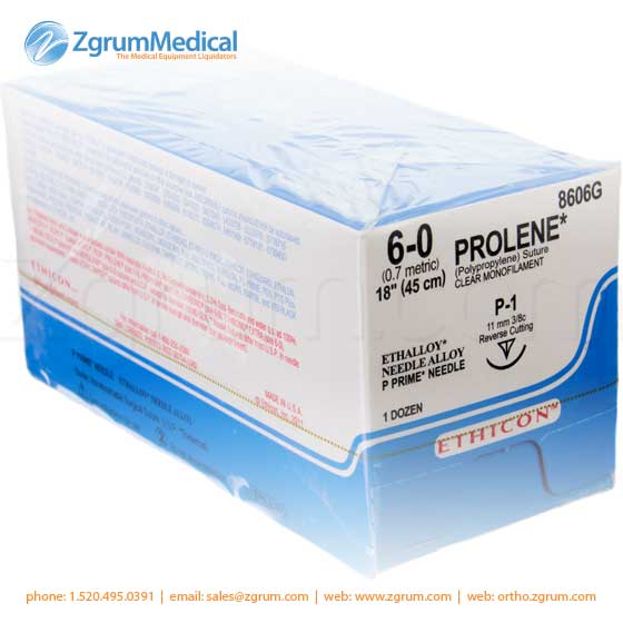 Ethicon 1 8606G Prolene Suture - Zgrum Medical